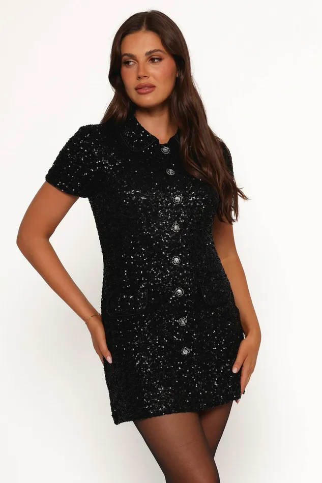 Women Fall Dresses Petal and Pup Mckenzie Mini Dress Black