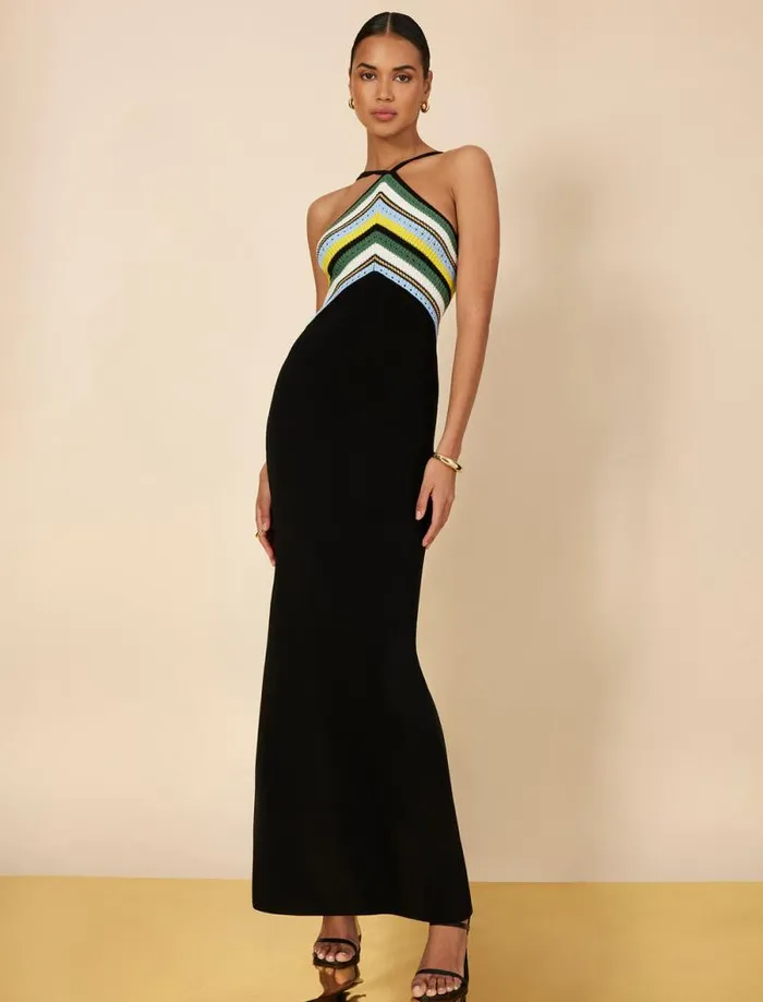 Women Fern Knit Dress Black Combo BCBG Dresses