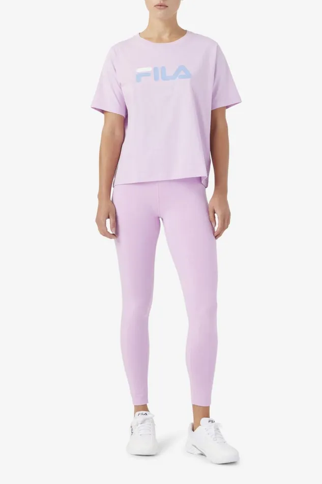 Women Fila Tights and Leggings Elora Legging Orchid Bouquet Forever Blue White