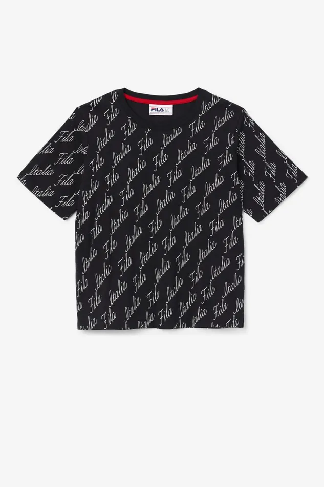 Women Fila Tops and TShirts Elizabeth Tee Black Gardenia