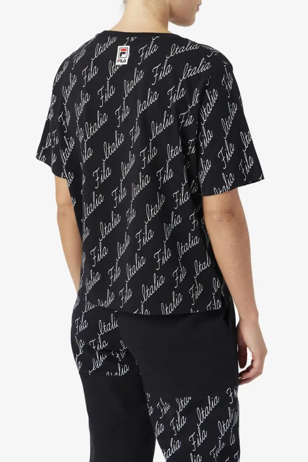 Women Fila Tops and TShirts Elizabeth Tee Black Gardenia