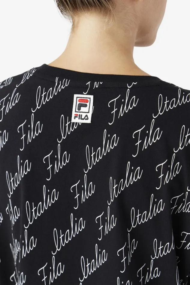 Women Fila Tops and TShirts Elizabeth Tee Black Gardenia