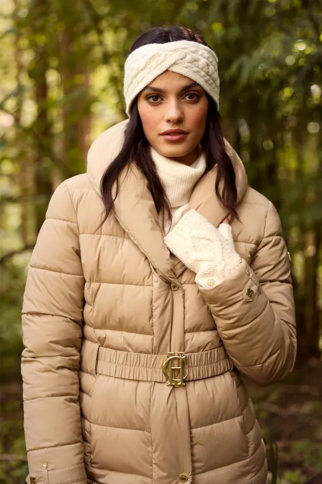 Women Gloves Holland Cooper Cortina Fingerless Gloves Oatmeal