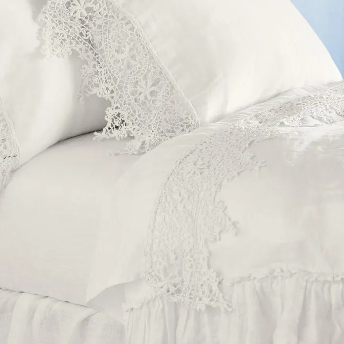 Women Gossamer Linen Lace Flat Sheet Cenote Sundance Catalog Bedding and Bath Women Gossamer Linen Lace Flat Sheet Cenote Sundance Catalog Bedding and Bath