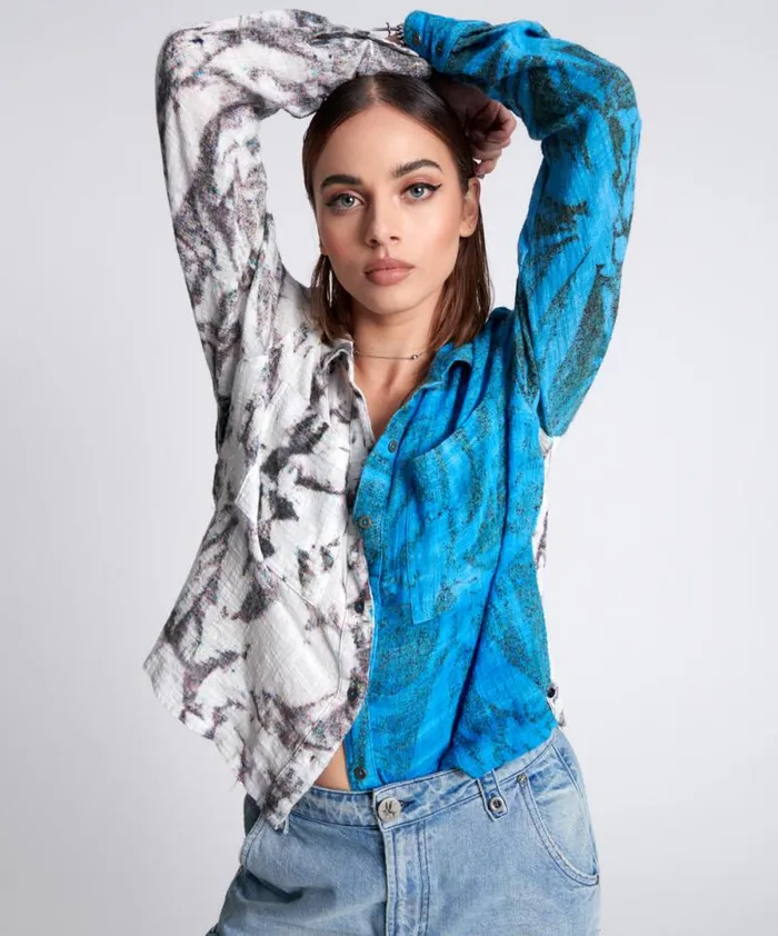 Women HAND PRINTED CHROMATIC SHIRT One Teaspoon Shirts
