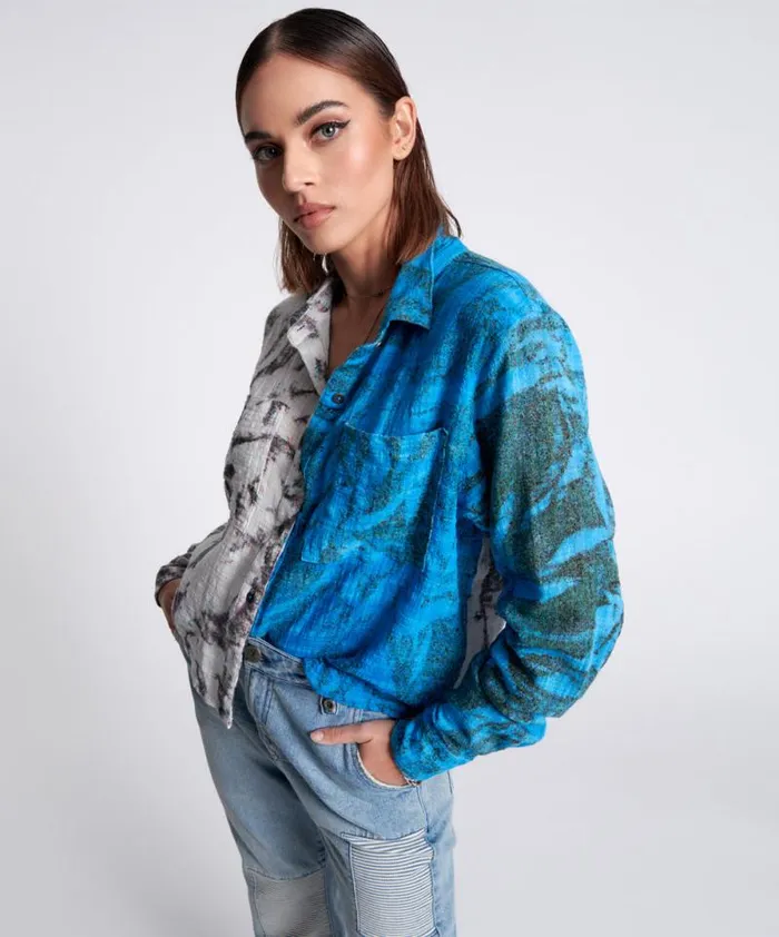 Women HAND PRINTED CHROMATIC SHIRT One Teaspoon Shirts