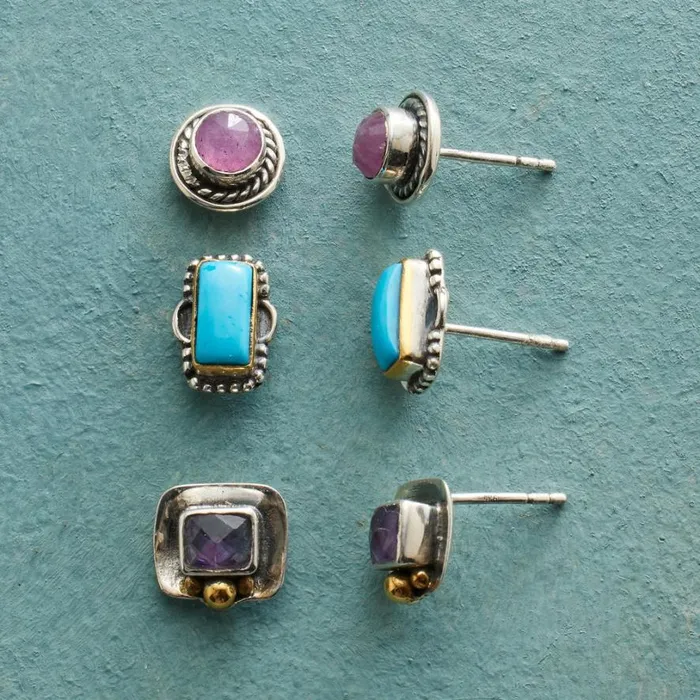 Women Harmonious Earring Trio Sundance Catalog Earrings