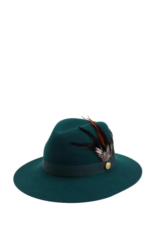 Women Hats and Headbands Holland Cooper Trilby Hat Emerald