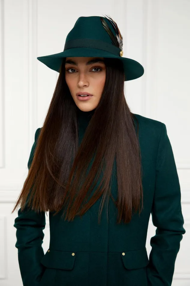 Women Hats and Headbands Holland Cooper Trilby Hat Emerald Women Hats and Headbands Holland Cooper Trilby Hat Emerald