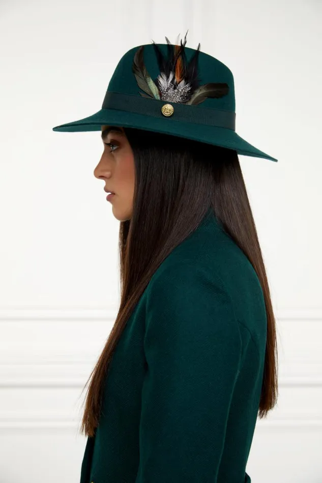 Women Hats and Headbands Holland Cooper Trilby Hat Emerald Women Hats and Headbands Holland Cooper Trilby Hat Emerald