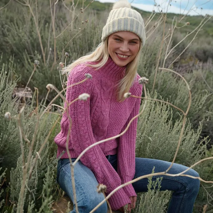 Women Haydn Turtleneck Orchid Ice Sundance Catalog Sweaters