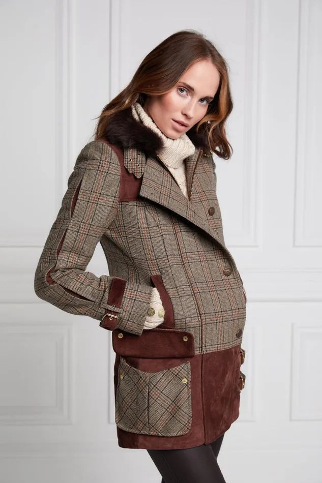 Women In Stock Tailoring Holland Cooper Balmoral Field Jacket Bourbon Tweed