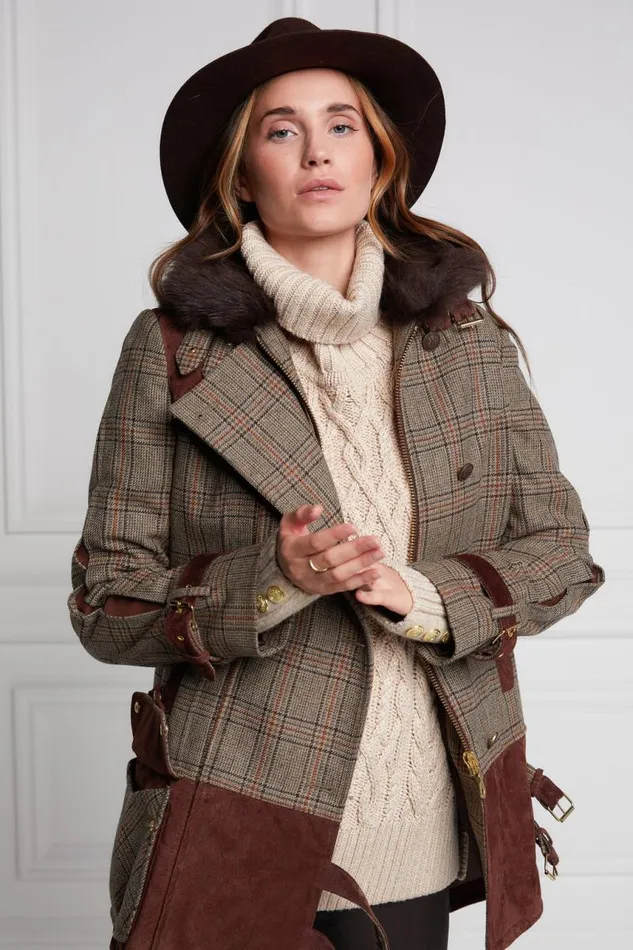 Women In Stock Tailoring Holland Cooper Balmoral Field Jacket Bourbon Tweed