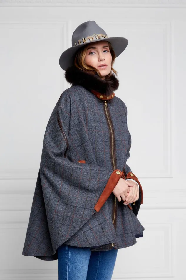 Women In Stock Tailoring Holland Cooper Chiltern Cape Mid Blue Check