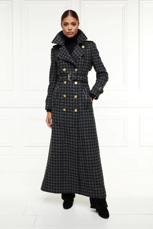 Women In Stock Tailoring Holland Cooper Full Length Chelsea Trench Coat Large Scale Charcoal Houndstooth Women In Stock Tailoring Holland Cooper Full Length Chelsea Trench Coat Large Scale Charcoal Houndstooth