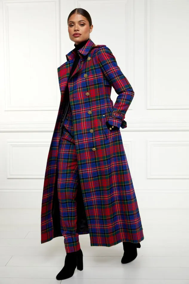 Women In Stock Tailoring Holland Cooper Full Length Marlborough Trench Coat Macpherson Tartan