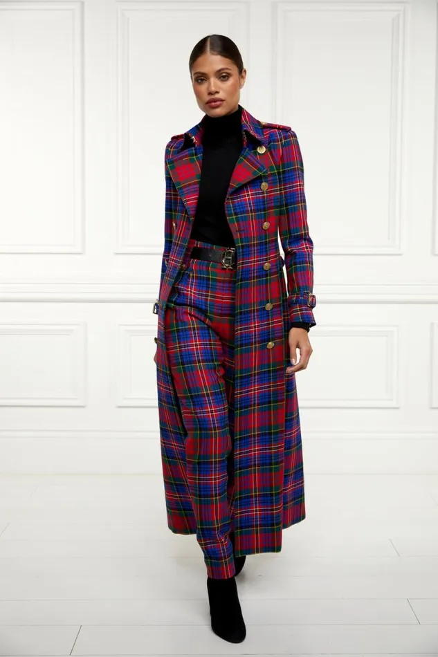 Women In Stock Tailoring Holland Cooper Full Length Marlborough Trench Coat Macpherson Tartan