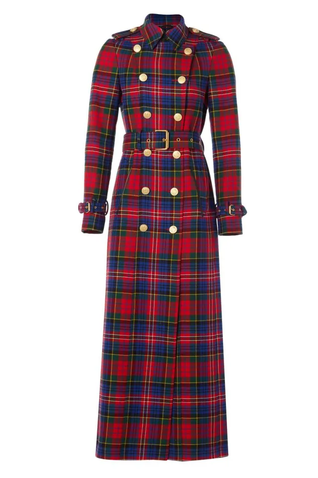 Women In Stock Tailoring Holland Cooper Full Length Marlborough Trench Coat Macpherson Tartan