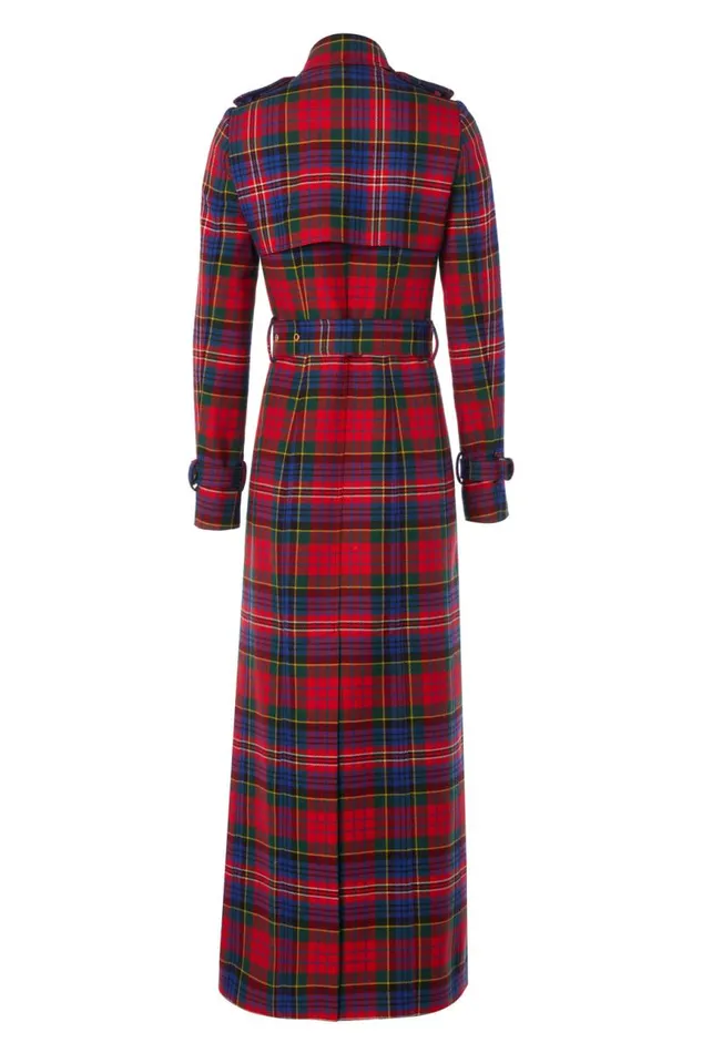 Women In Stock Tailoring Holland Cooper Full Length Marlborough Trench Coat Macpherson Tartan