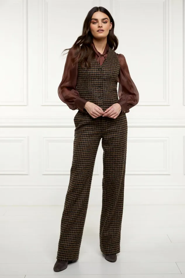 Women In Stock Tailoring Holland Cooper Hampton Waistcoat Chocolate Houndstooth Women In Stock Tailoring Holland Cooper Hampton Waistcoat Chocolate Houndstooth
