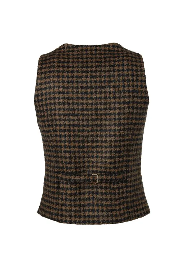 Women In Stock Tailoring Holland Cooper Hampton Waistcoat Chocolate Houndstooth Women In Stock Tailoring Holland Cooper Hampton Waistcoat Chocolate Houndstooth