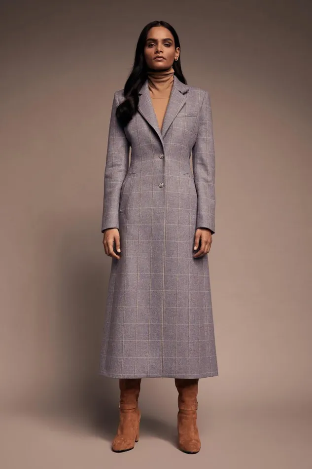 Women In Stock Tailoring Holland Cooper Jubilee Longline Regency Coat Lavender