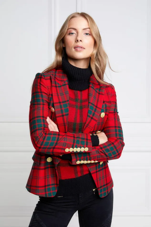 Women In Stock Tailoring Holland Cooper Knightsbridge Blazer Red Tartan