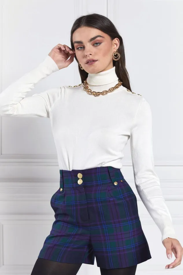 Women In Stock Tailoring Holland Cooper Luxe Tailored Short Heather Tartan