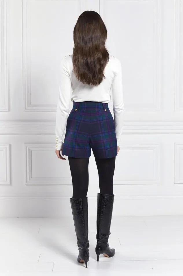 Women In Stock Tailoring Holland Cooper Luxe Tailored Short Heather Tartan Women In Stock Tailoring Holland Cooper Luxe Tailored Short Heather Tartan