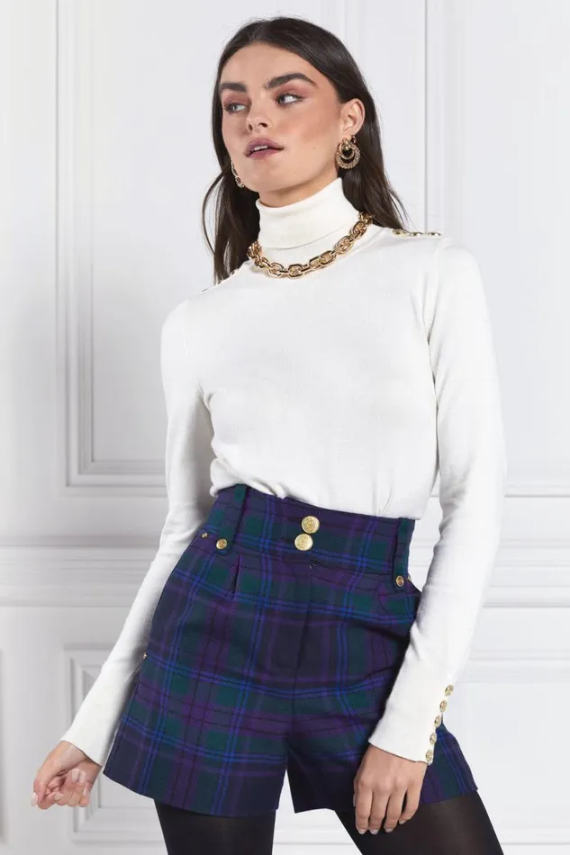 Women In Stock Tailoring Holland Cooper Luxe Tailored Short Heather Tartan Women In Stock Tailoring Holland Cooper Luxe Tailored Short Heather Tartan