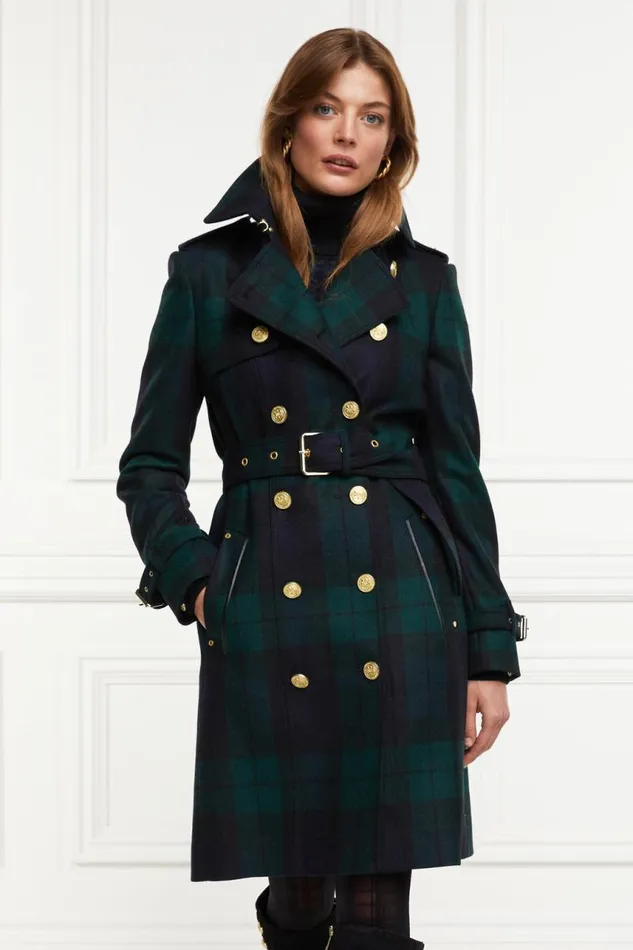 Women In Stock Tailoring Holland Cooper Marlborough Trench Coat Blackwatch