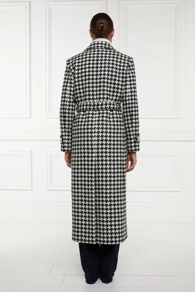 Women In Stock Tailoring Holland Cooper Wrap Coat Large Scale Houndstooth