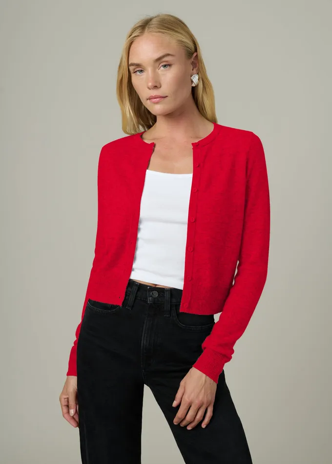 Women Joe8217s Jeans THE DANI CASHMERE CARDIGAN Holiday Red Sweaters