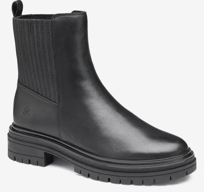 Women Johnston and Murphy Boots and Booties Gianna Gore Boot Black Full Grain