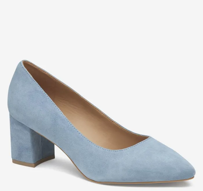 Women Johnston and Murphy Heels and Platform Wedges Vicki Pump Slate Blue Kid Suede Women Johnston and Murphy Heels and Platform Wedges Vicki Pump Slate Blue Kid Suede