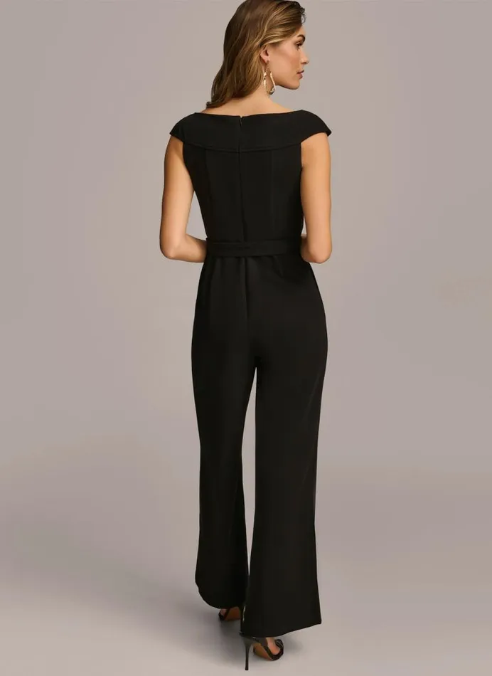 Women JUMPSUIT WITH HARDWARE BELT Black Donna Karan New York Dresses And Jumpsuits Women JUMPSUIT WITH HARDWARE BELT Black Donna Karan New York Dresses And Jumpsuits