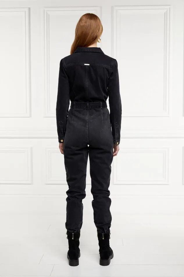 Women Jumpsuits Holland Cooper Denim Jumpsuit Washed Black Women Jumpsuits Holland Cooper Denim Jumpsuit Washed Black