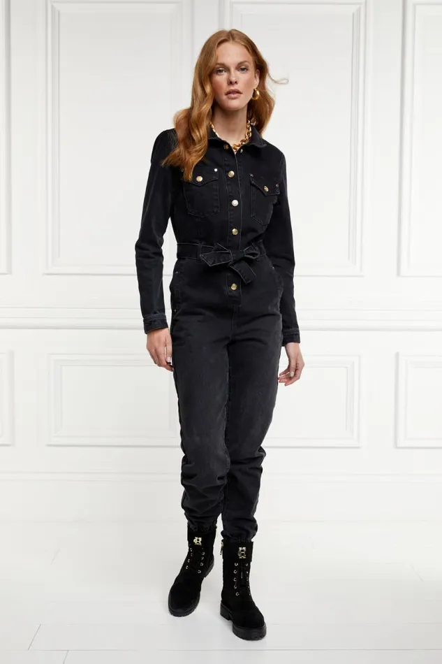 Women Jumpsuits Holland Cooper Denim Jumpsuit Washed Black Women Jumpsuits Holland Cooper Denim Jumpsuit Washed Black