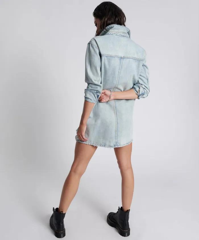 Women KANSAS BLUE TRUCKER SHIRT DRESS One Teaspoon Denim Dresses Women KANSAS BLUE TRUCKER SHIRT DRESS One Teaspoon Denim Dresses