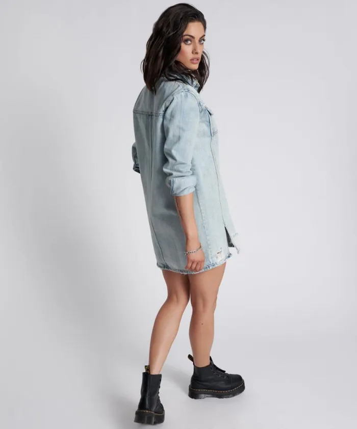 Women KANSAS BLUE TRUCKER SHIRT DRESS One Teaspoon Denim Dresses Women KANSAS BLUE TRUCKER SHIRT DRESS One Teaspoon Denim Dresses