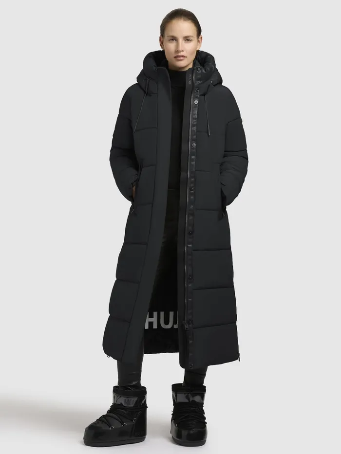 Women KHUJO Mantel KALEY Schwarz Schwarz Quilted Coats