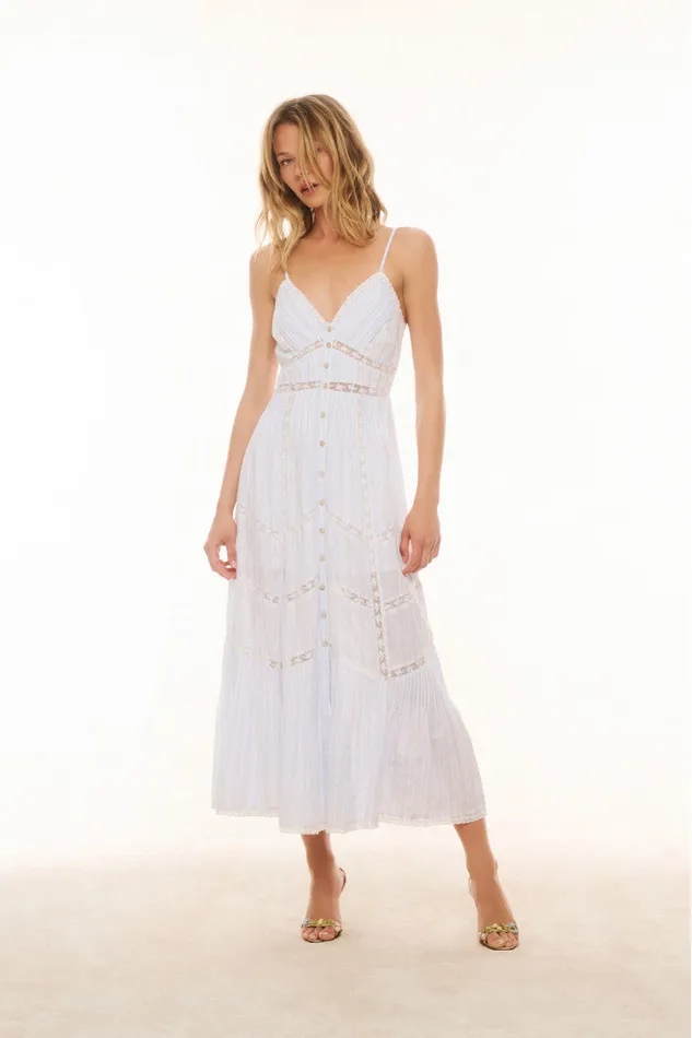 WomenKids LoveShackFancy Dresses Esilda Cotton Midi Dress Vintage Voyage