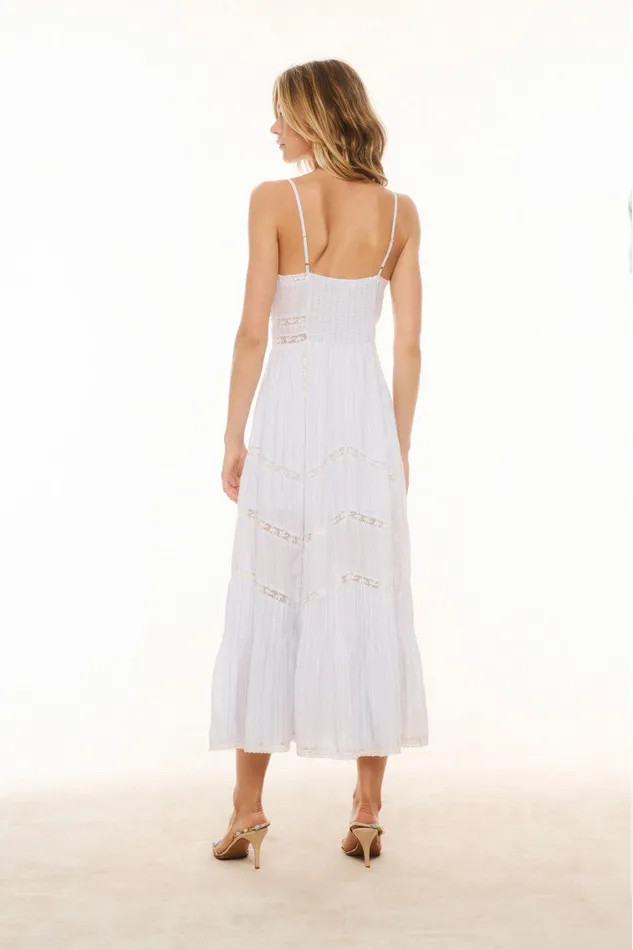 WomenKids LoveShackFancy Dresses Esilda Cotton Midi Dress Vintage Voyage