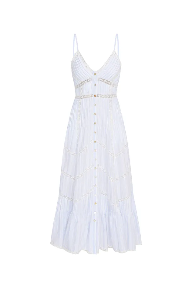 WomenKids LoveShackFancy Dresses Esilda Cotton Midi Dress Vintage Voyage