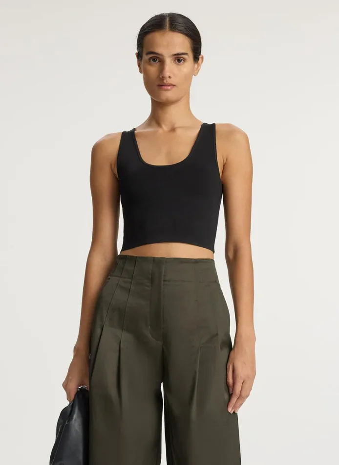 Women Knitwear ALC Cleo Compact Knit Top Black