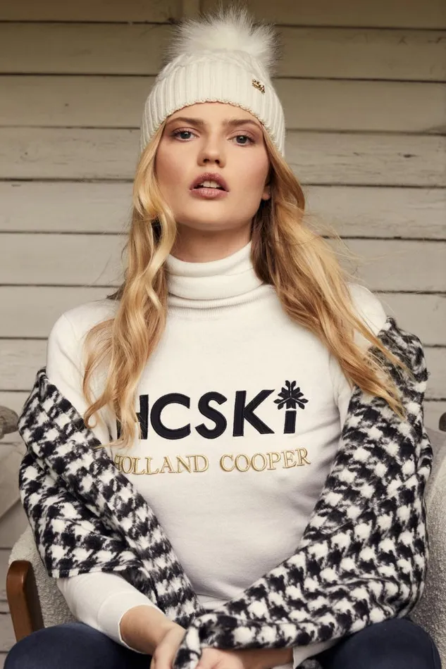 Women Knitwear Holland Cooper Logo Ski Knit Winter White