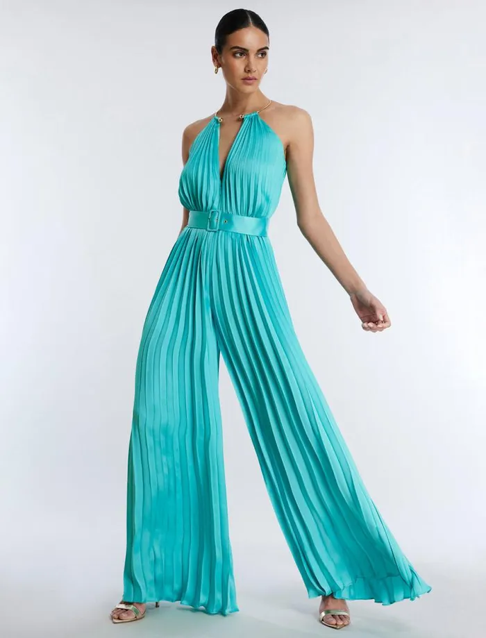 Women Libby Wide Leg Belted Jumpsuit Polynya BCBG Dresses