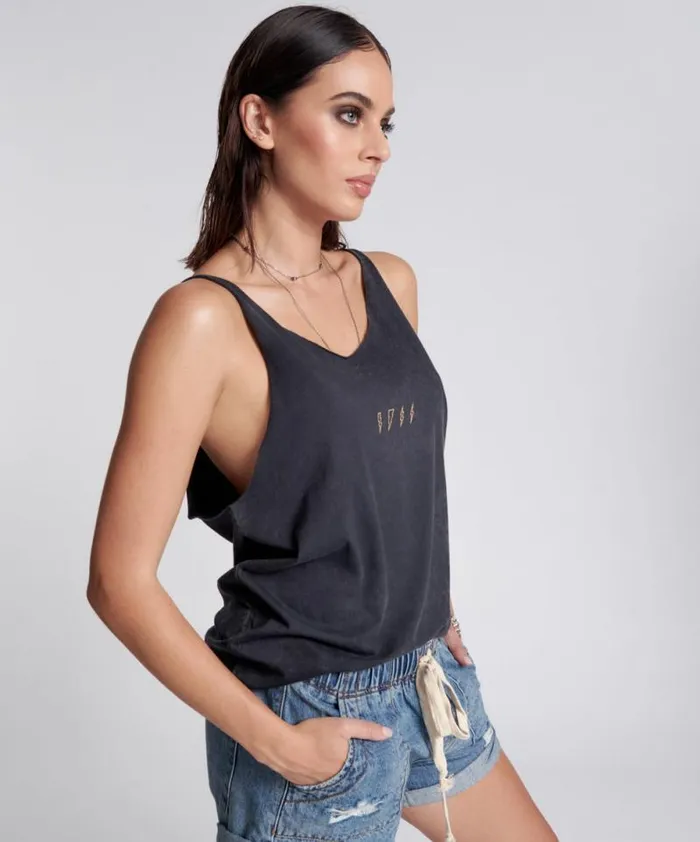Women LIGHTNING BOLT ORGANIC BARELY THERE TANK One Teaspoon Tees and Tanks Women LIGHTNING BOLT ORGANIC BARELY THERE TANK One Teaspoon Tees and Tanks