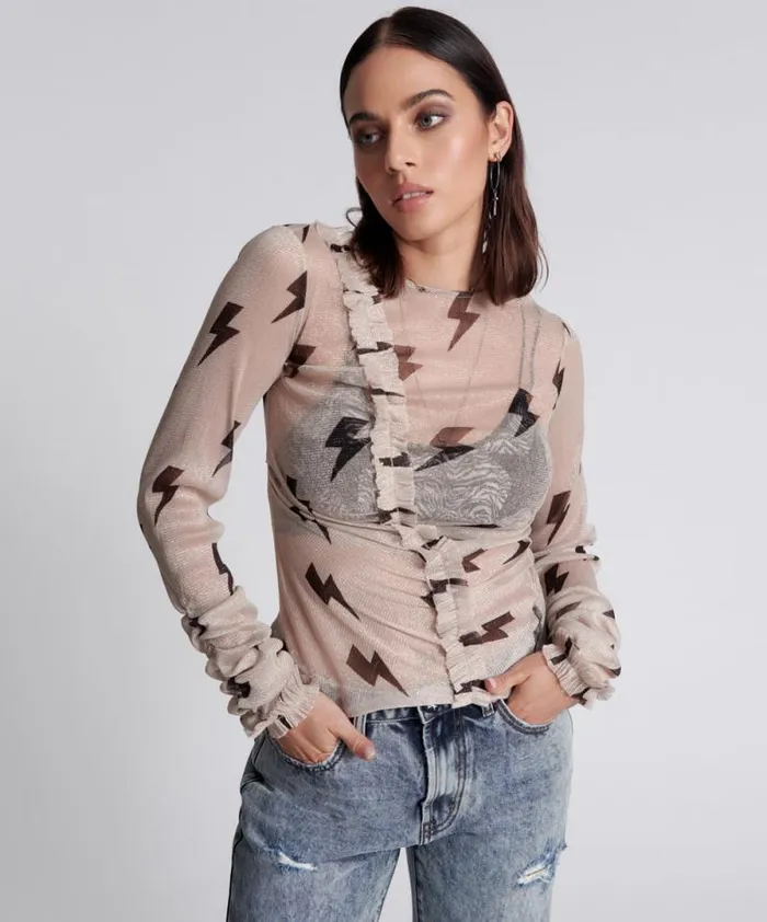 Women LIGHTNING PARTY LONGSLEEVE TOP One Teaspoon Tops