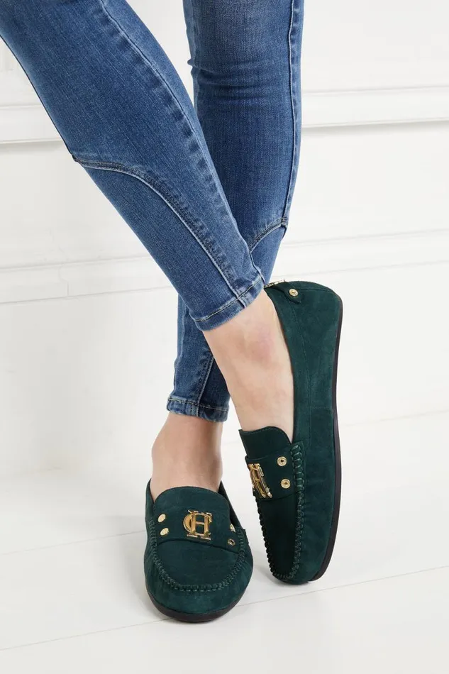 Women Loafers Holland Cooper The Driving Loafer Emerald